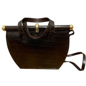 Vintage Stuart Weitzman Art Deco faux croc purse
